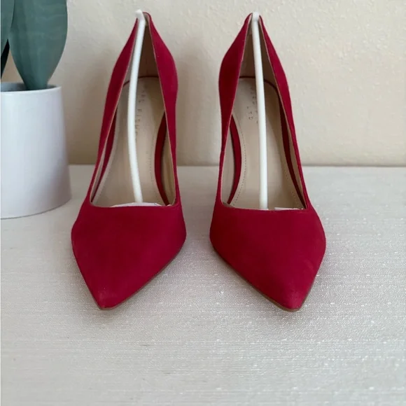 Marc Fisher LTD Abilene Red Suede Pointed Toe Block Heeled Pumps Women’s 8.5M - Picture 3 of 10